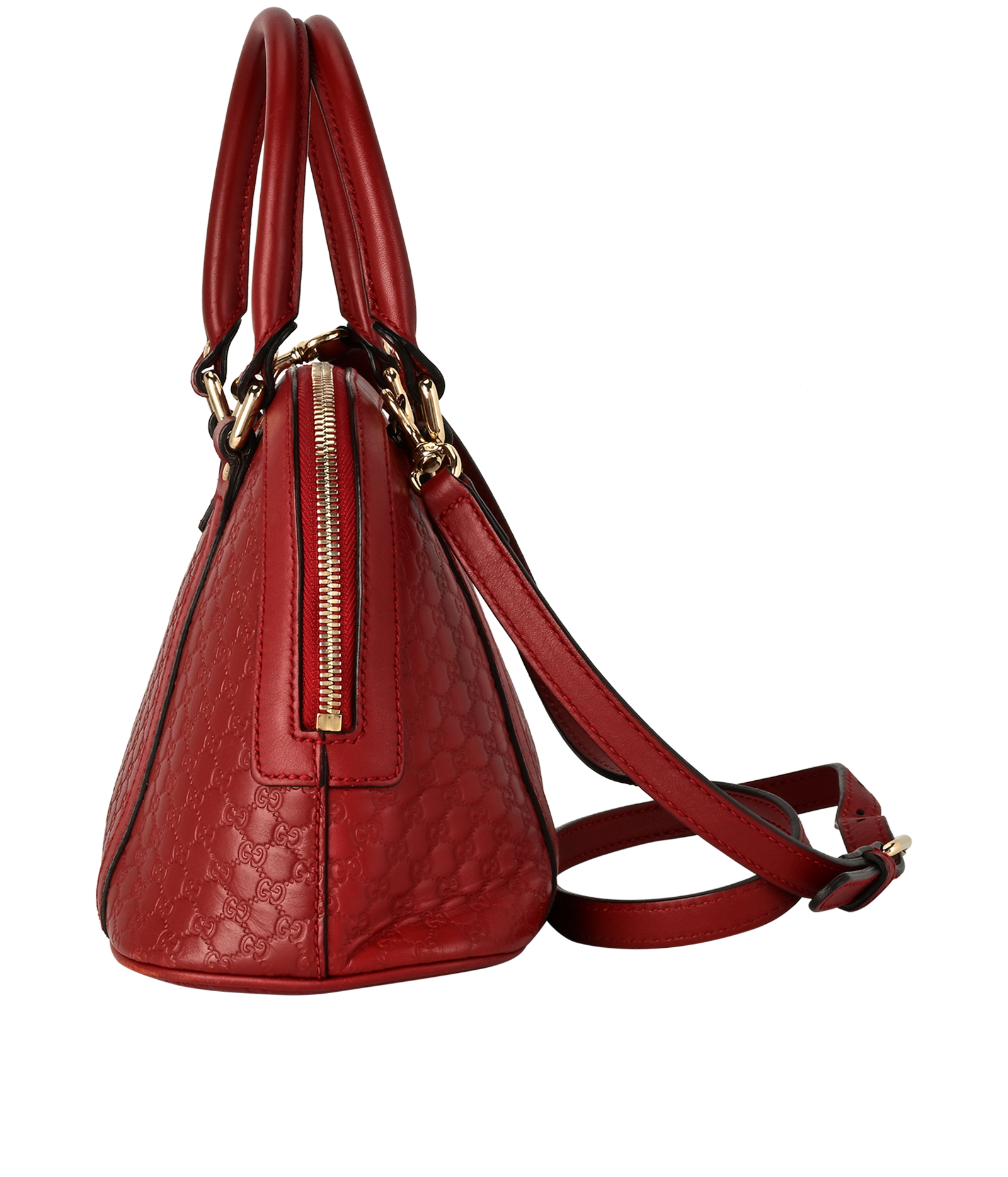 Microguccissima Dome Bag, &pound;395, Handbags, Red, Leather, Side view